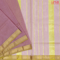 Puce Pink Maheshwari Silk Cotton Saree