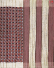 Brown & Burgundy Semi Tussar Saree