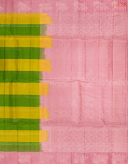 Green & Olive Yellow Soft Silk Saree