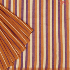 Dark Orange Mangalagiri Cotton Saree