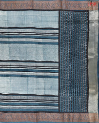 Light Teal Chanderi Silk Cotton Saree