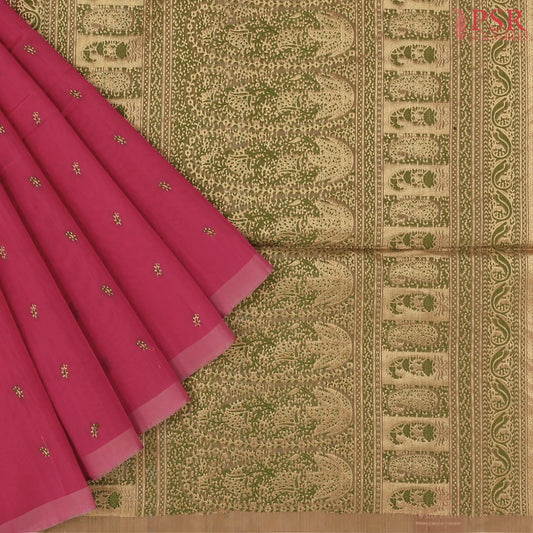 Dark Pink Silk Cotton Saree