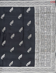 Black Banarasi Habutai Satin Saree