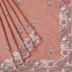 Onion Pink Semi Tussar Saree