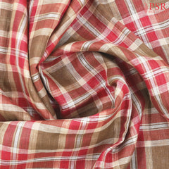 Taupe & Red Linen Saree