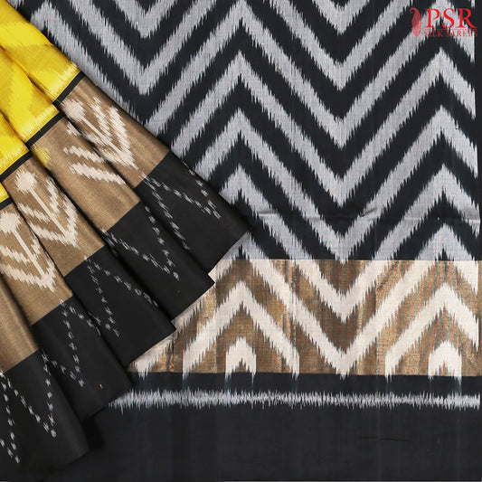 Corn Yellow Pochampally Soft Silk Saree