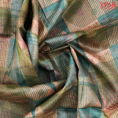 Dark Turquoise & Olive Kadhi Tussar Silk Saree