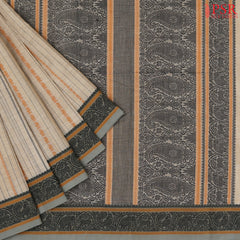 Tussar Beige Kalakshetra Kovai Cotton Saree