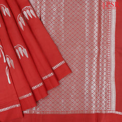 Red Chiniya Silk Saree