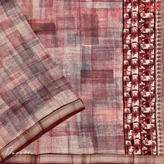 Maroon Assam Silk Dress Material
