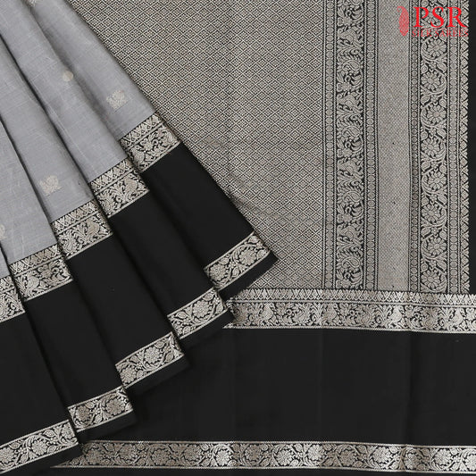 Grey Soft Silk Saree