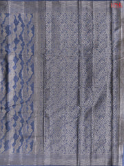 Dark Blue Banaras Tussar Silk Saree