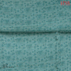 Dark Turquoise & Olive Kadhi Tussar Silk Saree