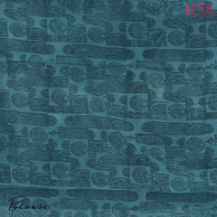 Light Teal Chanderi Silk Cotton Saree