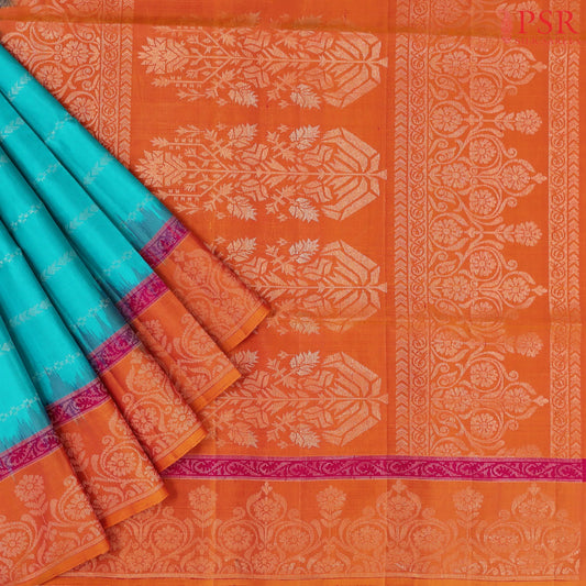 Dark Turquoise Soft Silk Saree