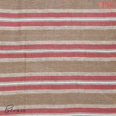 Taupe & Red Linen Saree