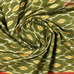Olive Green Ikkat Cotton Saree