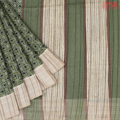 Dark Green Semi Tussar Saree