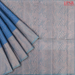 Dark Cerulean Blue Soft Silk Saree