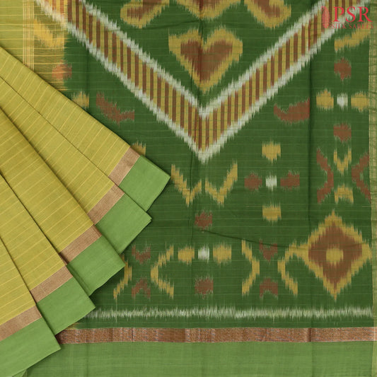 Olive Yellow Kovai Cotton Saree