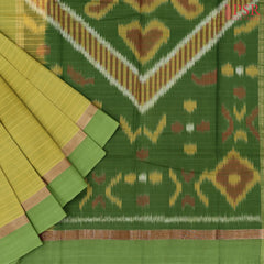 Olive Yellow Kovai Cotton Saree
