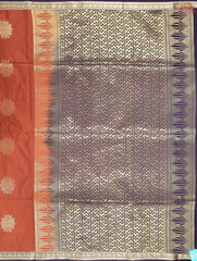 Rust Orange Soft Art Silk Saree