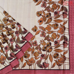 Beige Kadhi Tussar Silk Saree