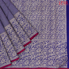 Lapis Lazuli Blue Kanchipuram Jacquard Silk Saree