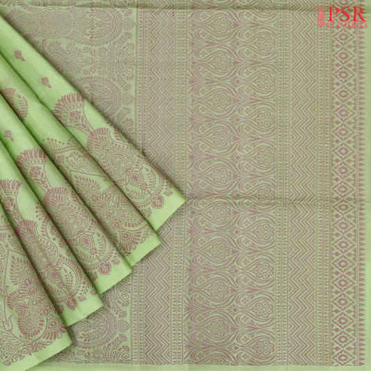 Light Pistachio Green Soft Silk Saree