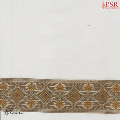 Floral Beige Banaras Silk Cotton Saree