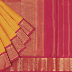 Amber Yellow Nine Yards Half Fine Silk Saree