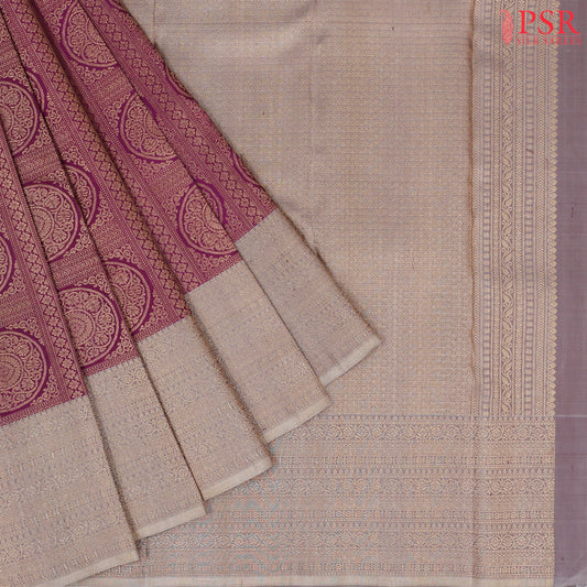 Dark Purple Bridal Kanchipuram Silk Saree