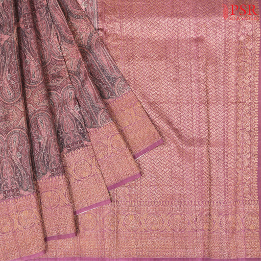 Plum Purple Kadhi Tussar Silk Saree