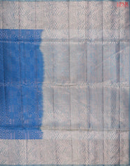 Dark Cerulean Blue Soft Silk Saree