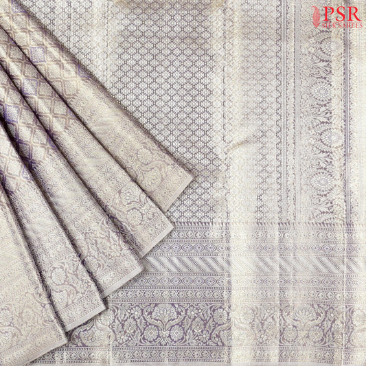 Grape Mist Kanchipuram Jacquard Tissue Silk Saree