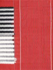 Grey & Floral White Ikkat Cotton Saree