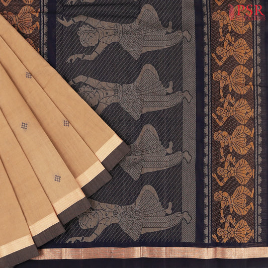 Tan Kanchi Cotton Saree