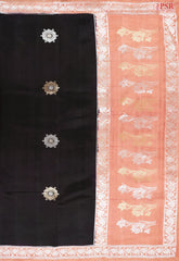 Plum Black Mango Silk Saree