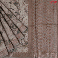 Fossil Grey Banaras Tussar Silk Saree