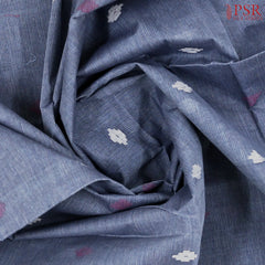 Dark Steel Blue Bengal Cotton Saree