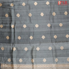 Pewter Grey Tussar Silk Dress Material