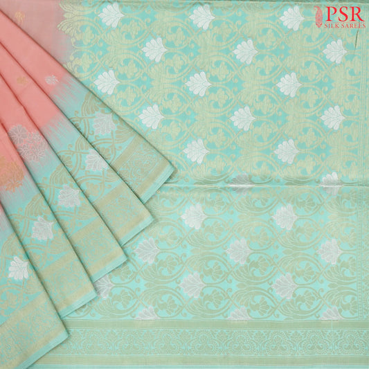 Light Candlelight Peach Soft Art Silk Saree