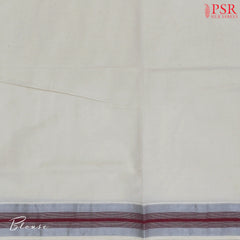 Cream White Kerala Cotton Saree