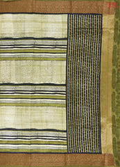 Light Olive Green Chanderi Silk Cotton Saree
