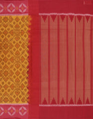 Firey Orange Ikkat Cotton Saree