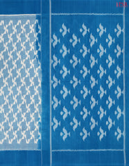 Light Steel Blue Ikkat Cotton Saree