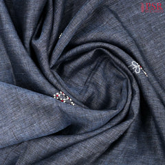 Winter Blue Linen Saree