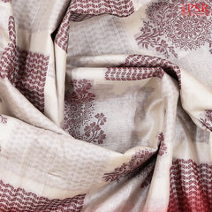 Pearl Grey Banaras Tussar Silk Saree