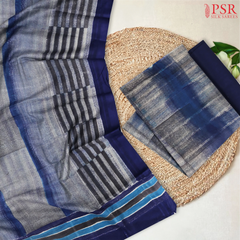 Blue Grey Cotton Dress Material