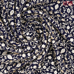 Berry Blue Georgette Laser Embroidery Saree